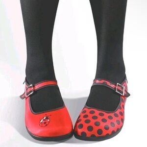Hot Chocolate Design Shoes Lady Bug Womens Mary Jane Flats Funky Size 39/ US 9